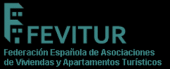 Logo de FEVITUR, Federación Española de Asociaciones de Viviendas y Apartamentos Turísticos. FEVITUR logo, Spanish Federation of Tourist Housing and Apartment Associations. FEVITUR - Spanish Federation of Tourist Housing and Apartment Associations